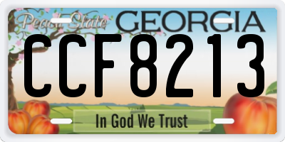 GA license plate CCF8213