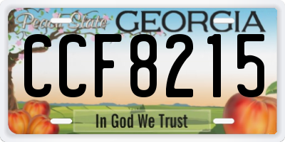 GA license plate CCF8215