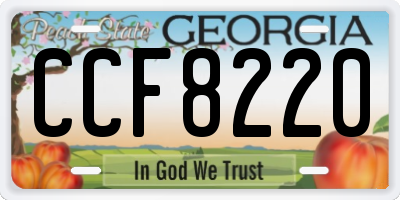 GA license plate CCF8220