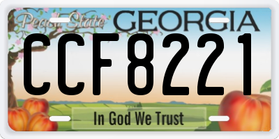 GA license plate CCF8221