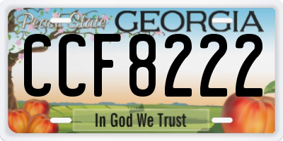 GA license plate CCF8222
