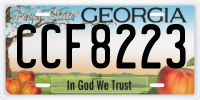 GA license plate CCF8223