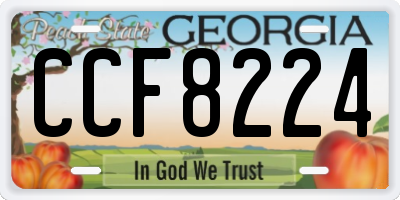GA license plate CCF8224