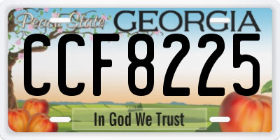 GA license plate CCF8225