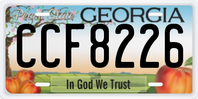 GA license plate CCF8226