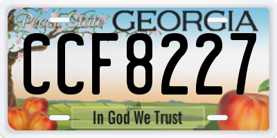 GA license plate CCF8227