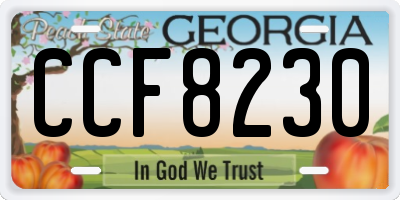 GA license plate CCF8230