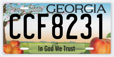 GA license plate CCF8231