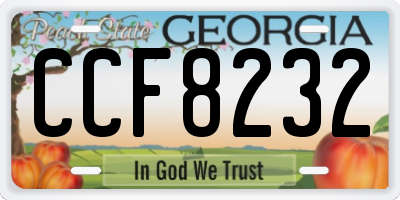 GA license plate CCF8232