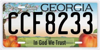 GA license plate CCF8233
