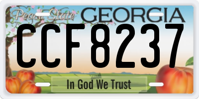 GA license plate CCF8237