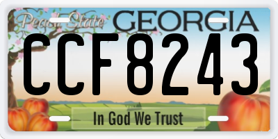 GA license plate CCF8243