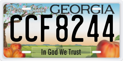 GA license plate CCF8244