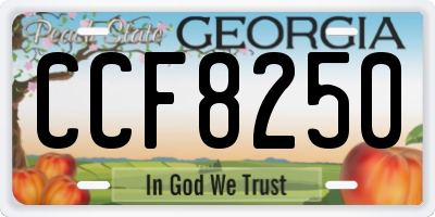 GA license plate CCF8250