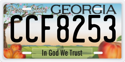 GA license plate CCF8253