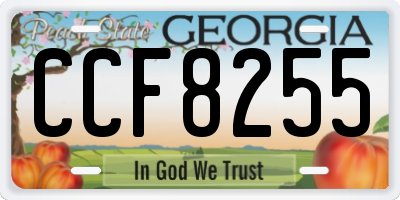 GA license plate CCF8255