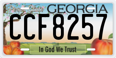GA license plate CCF8257