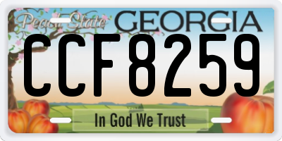 GA license plate CCF8259
