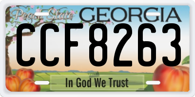 GA license plate CCF8263