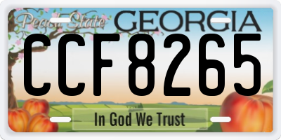 GA license plate CCF8265