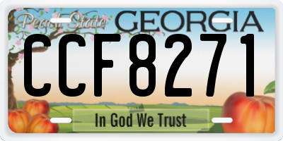 GA license plate CCF8271