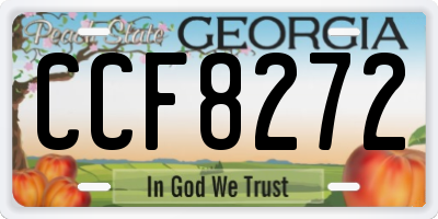 GA license plate CCF8272