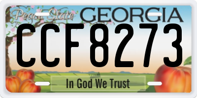 GA license plate CCF8273