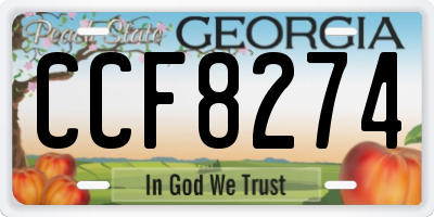 GA license plate CCF8274