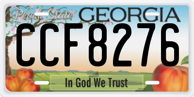 GA license plate CCF8276