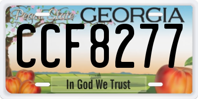 GA license plate CCF8277