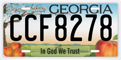 GA license plate CCF8278