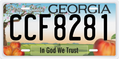GA license plate CCF8281