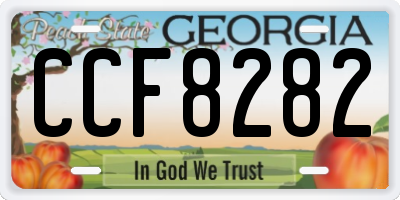 GA license plate CCF8282