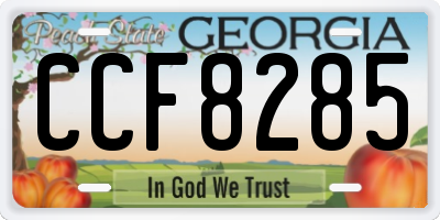GA license plate CCF8285