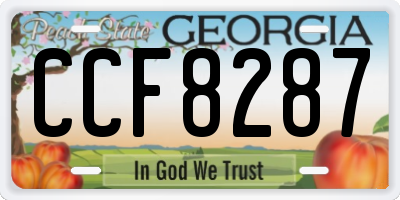 GA license plate CCF8287