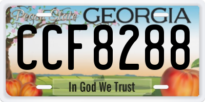 GA license plate CCF8288