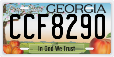 GA license plate CCF8290