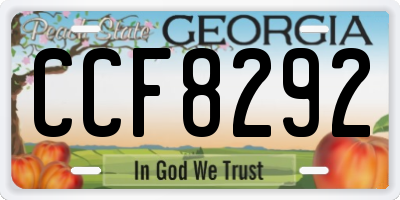 GA license plate CCF8292