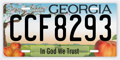 GA license plate CCF8293