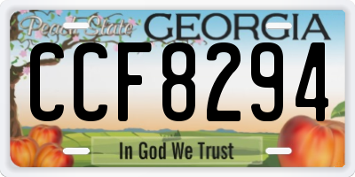 GA license plate CCF8294