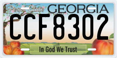 GA license plate CCF8302