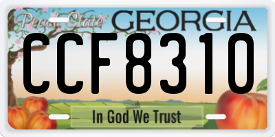 GA license plate CCF8310