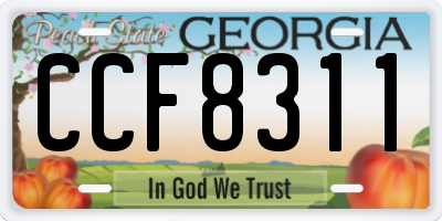 GA license plate CCF8311