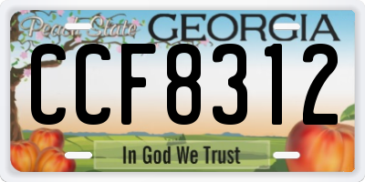 GA license plate CCF8312