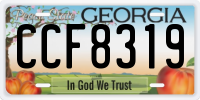 GA license plate CCF8319