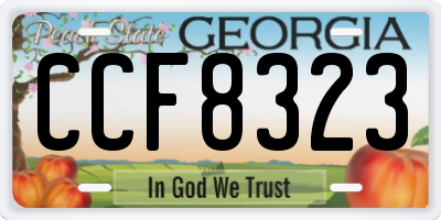 GA license plate CCF8323
