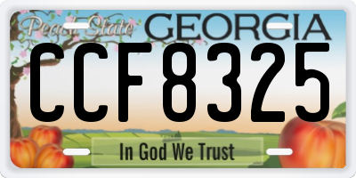 GA license plate CCF8325