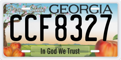 GA license plate CCF8327