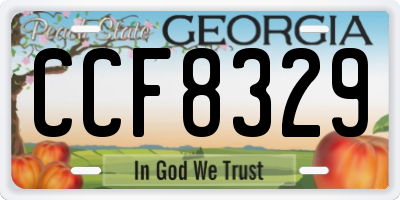 GA license plate CCF8329