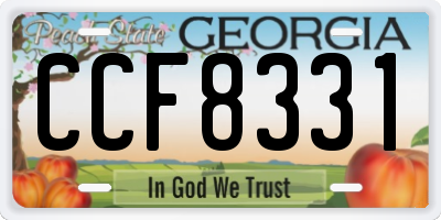 GA license plate CCF8331
